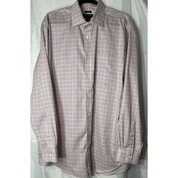 Pronto Uomo Dress Shirt Sz 17.5 36/37 Tall No Iron Classic Fit Egyptian Cotton - Picture 1 of 12